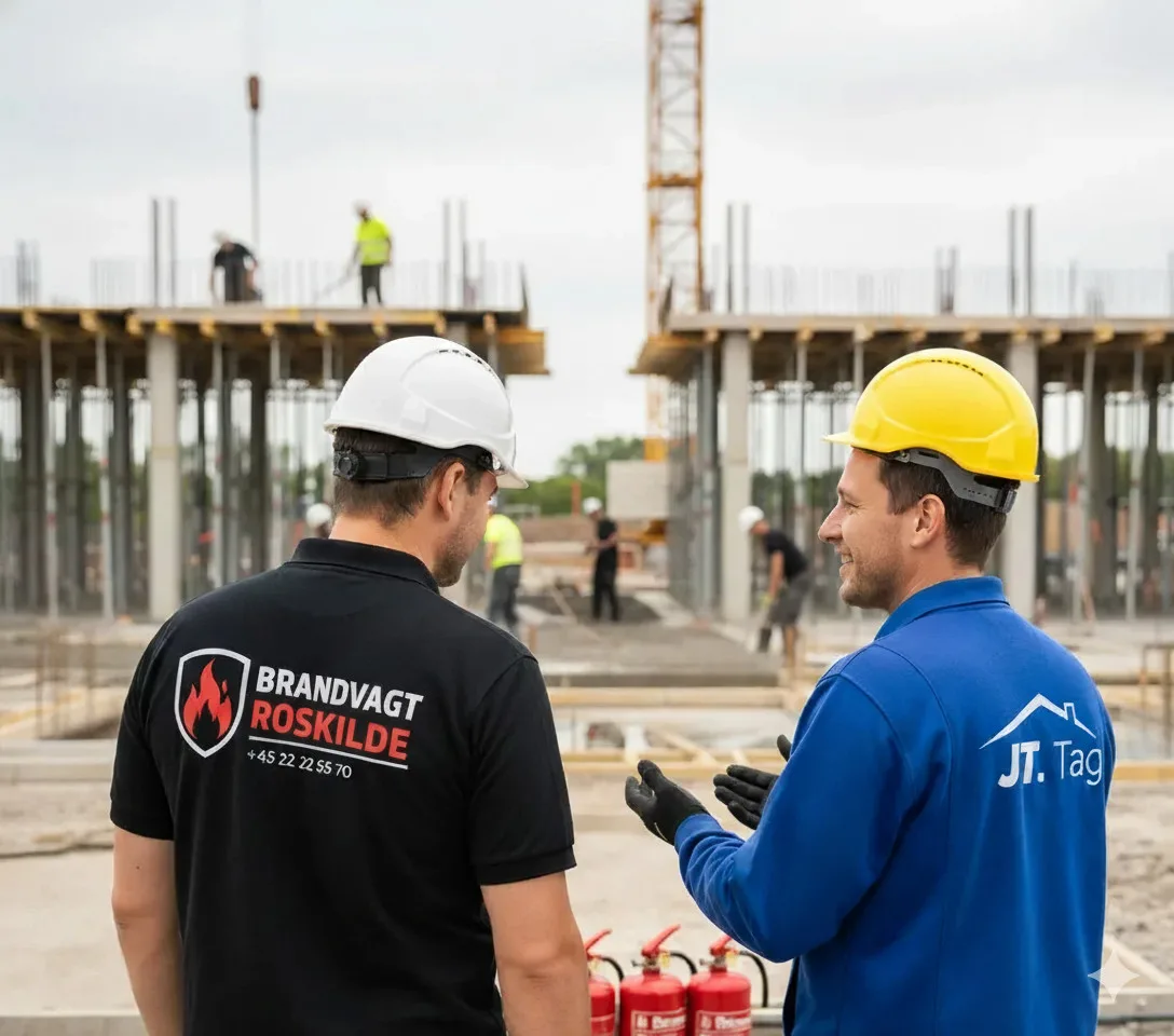 Brandvagt Varmt Arbejde Samarbejde Med Tagdaekkere 1